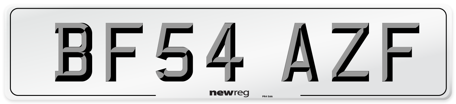 BF54 AZF Number Plate from New Reg
